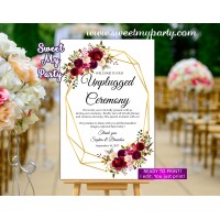 Geometric Unplugged Ceremony Sign,Geometric Unlugged Ceremony sign,(116w)